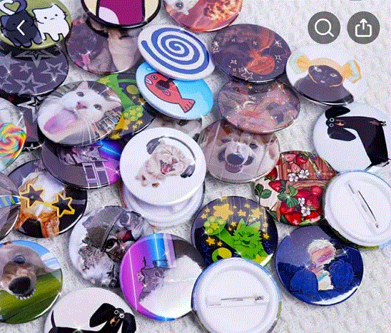 pins. buttons